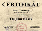 Osvědčení: Jozef Tarasovič, Thajská masáž